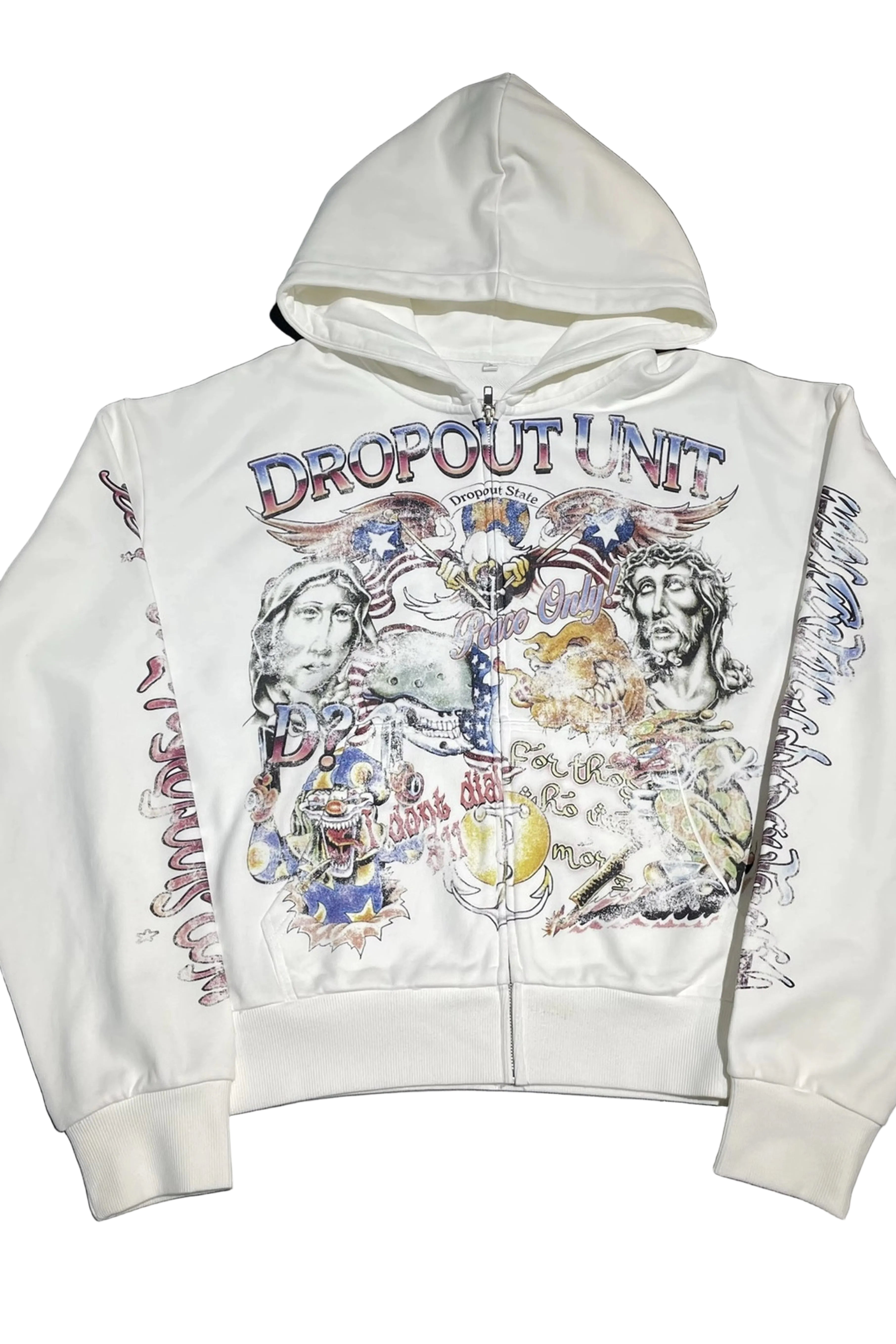 WHITE “Lunatic” HOODIE