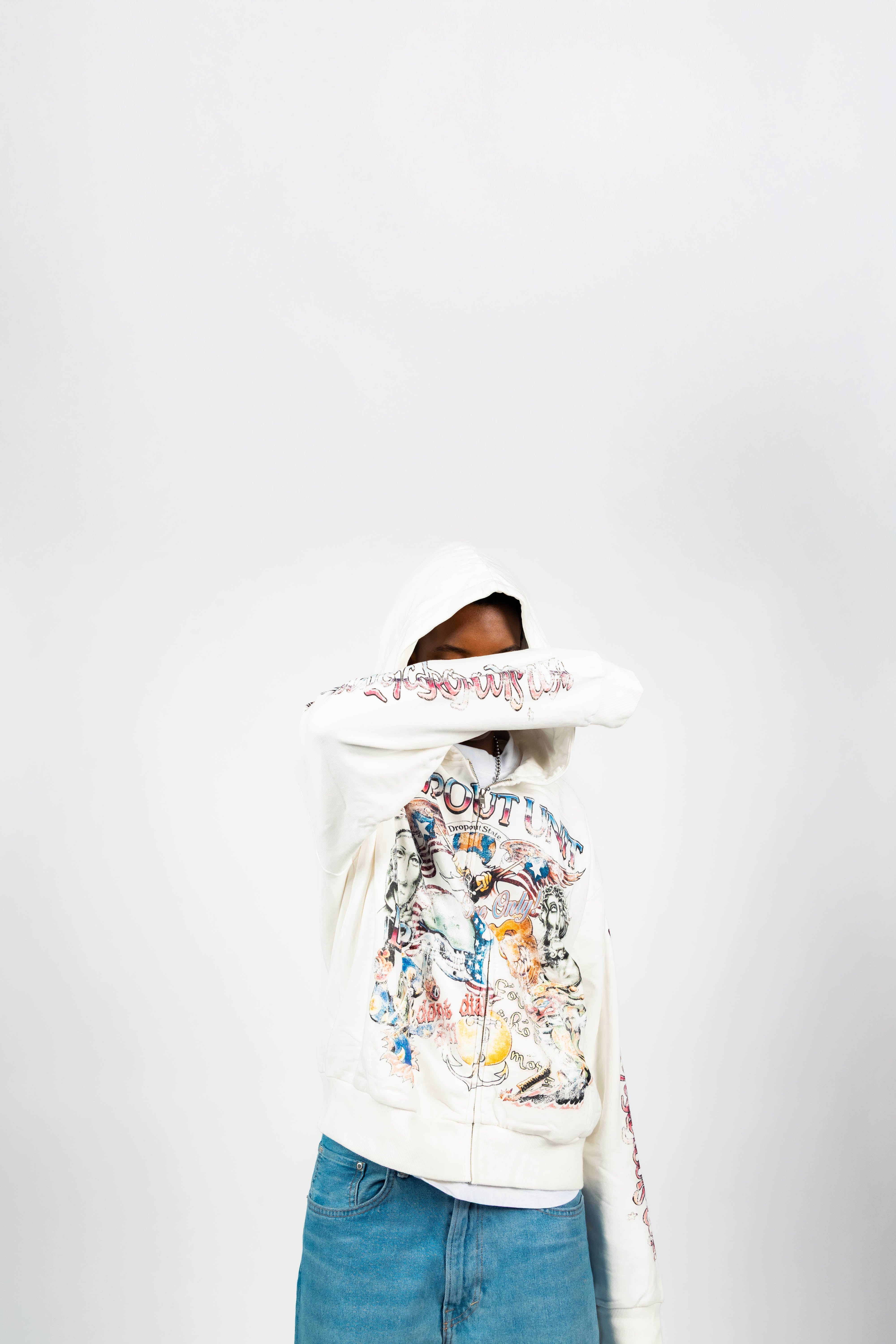 WHITE “Lunatic” HOODIE